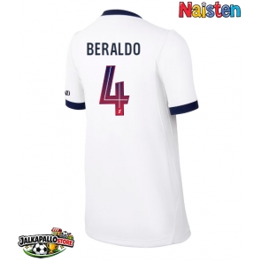 Paris Saint-Germain Lucas Beraldo #4 Vieraspaita Naisten 2026-27 Lyhythihainen